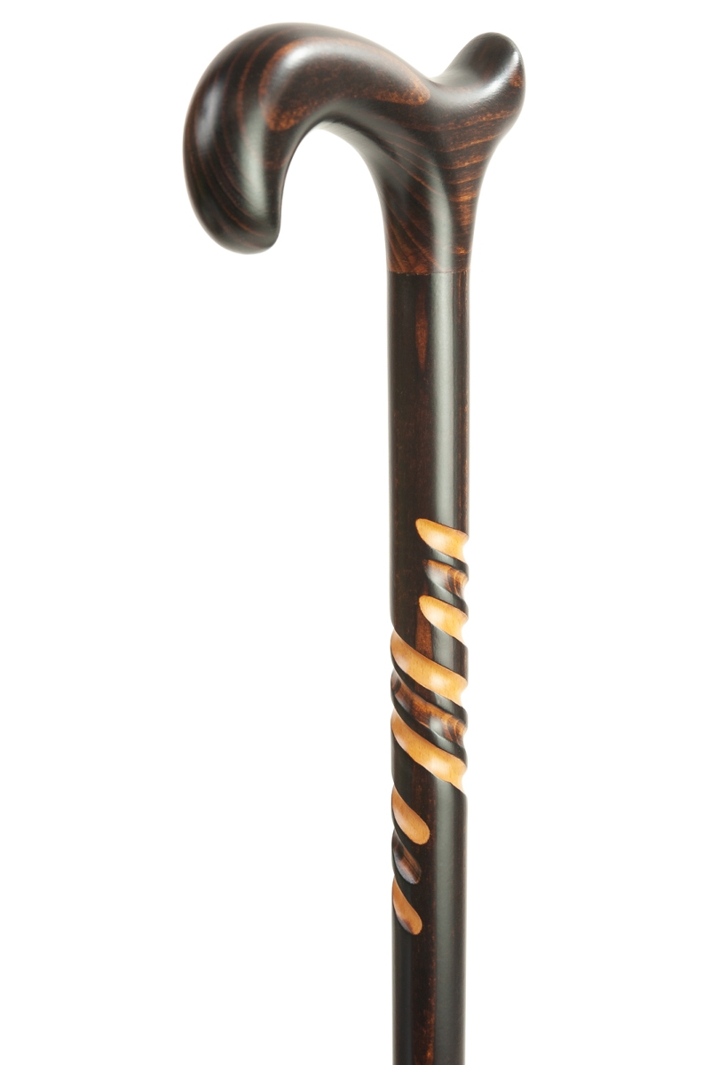 Ladies' Beech Derby Walking Stick with Spiral 